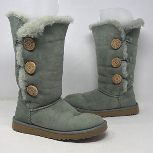 UGG Australia Bailey Button Triplet Tall Boots Sage Green Womens 7 Estimated